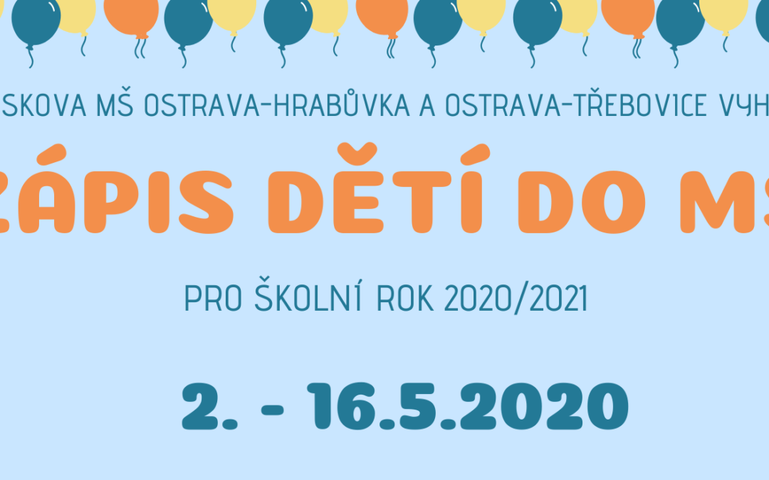 Zápis do MŠ pro šk. rok 2020/2021